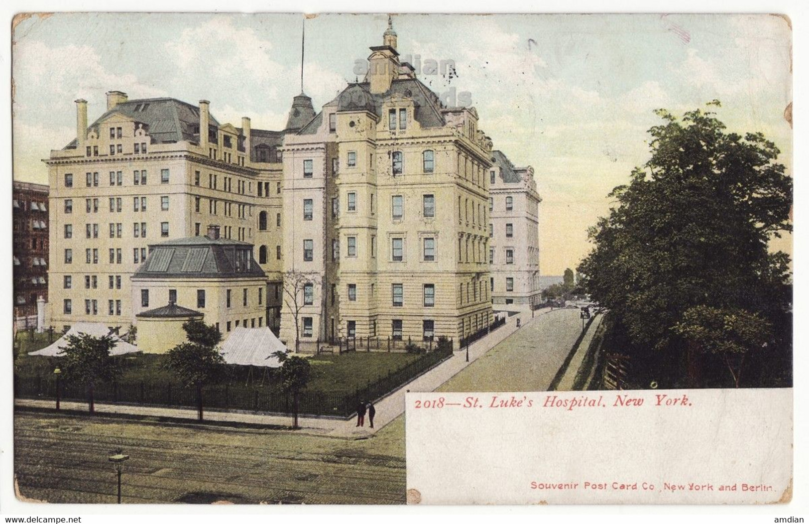 New York City NY - ST LUKE'S HOSPITAL - 1900s Vintage Antique Postcard - NYC - Sanidad Y Hospitales