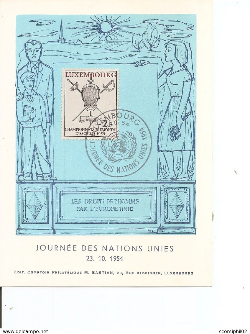 Luxembourg  ( Carte Commémorative  De 1954 à Voir) - In Gedenken An