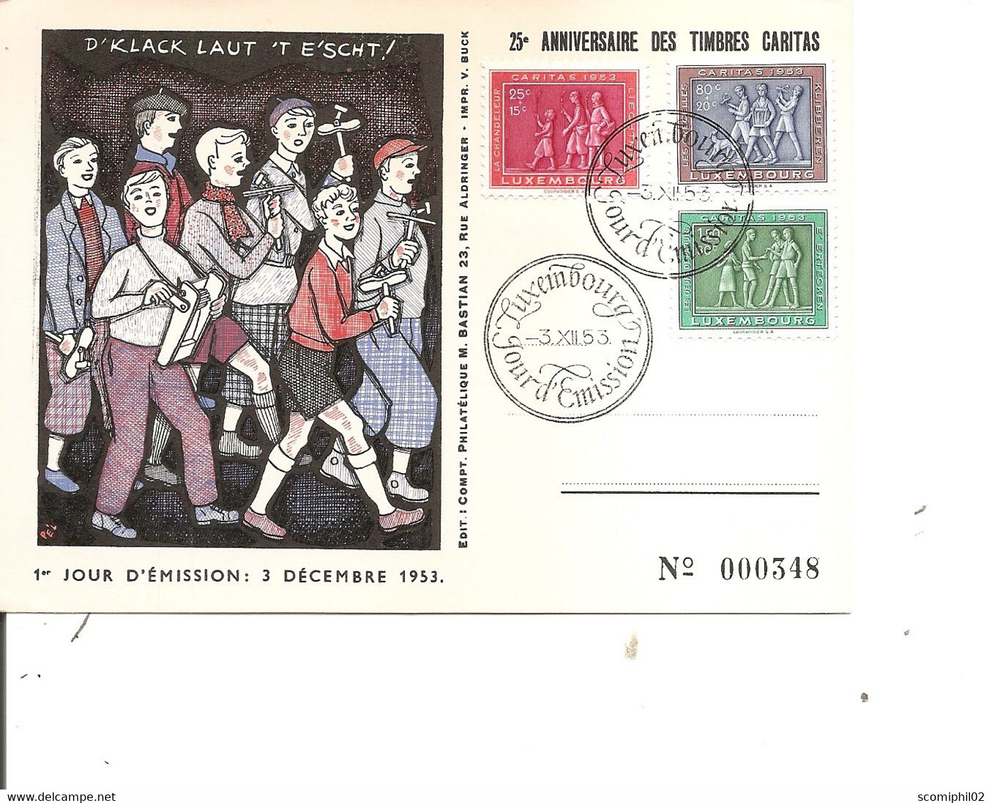 Luxembourg  ( Carte Commémorative  De 1953 à Voir) - Cartoline Commemorative