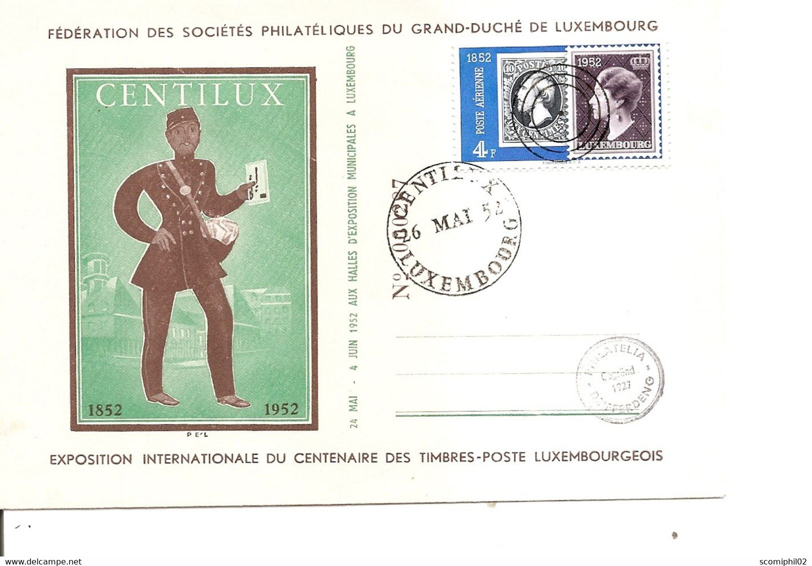 Luxembourg  ( Enveloppe Commémorative  De 1952 à Voir) - Cartes Commémoratives