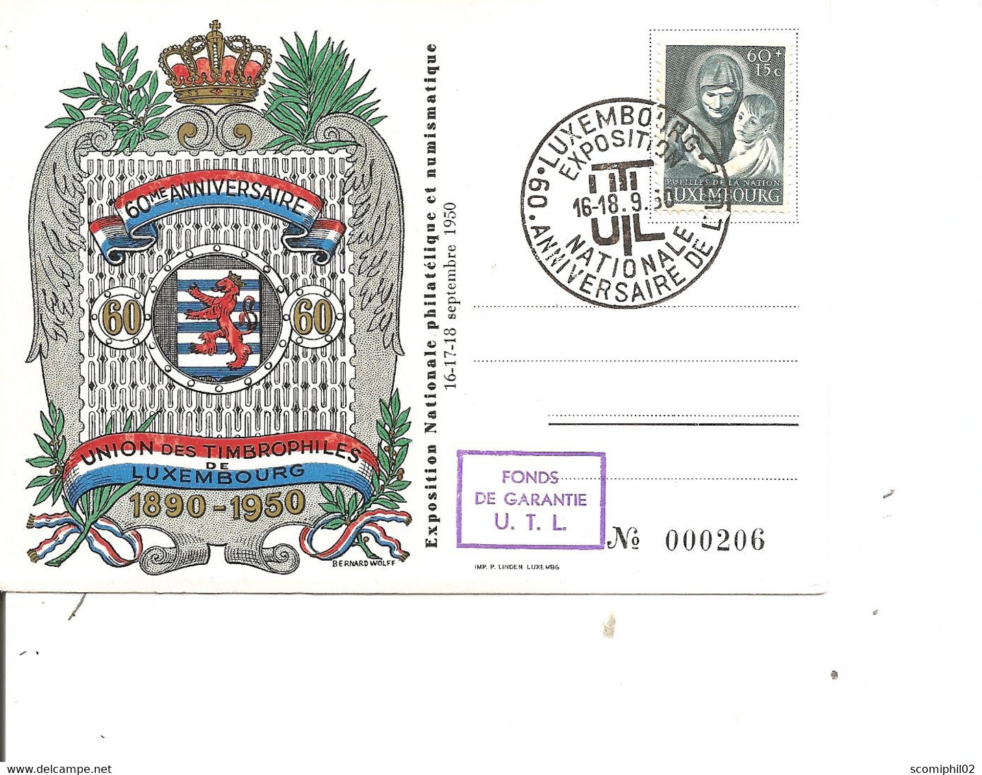 Luxembourg  ( Carte Commémorative  De 1950 à Voir) - Tarjetas Conmemorativas