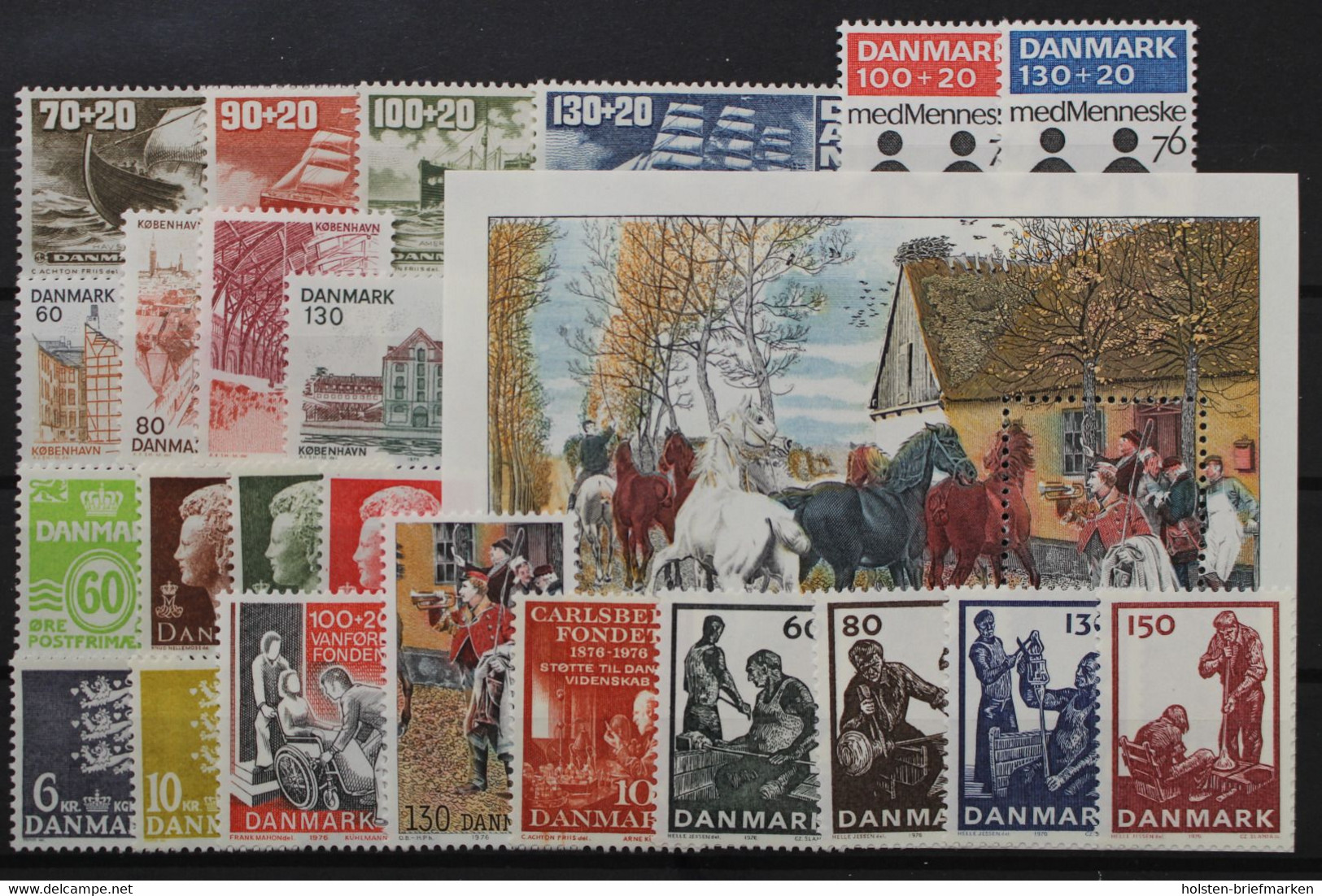 Dänemark, MiNr. 611-634, Jahrgang 1976, Postfrisch / MNH - Sonstige & Ohne Zuordnung