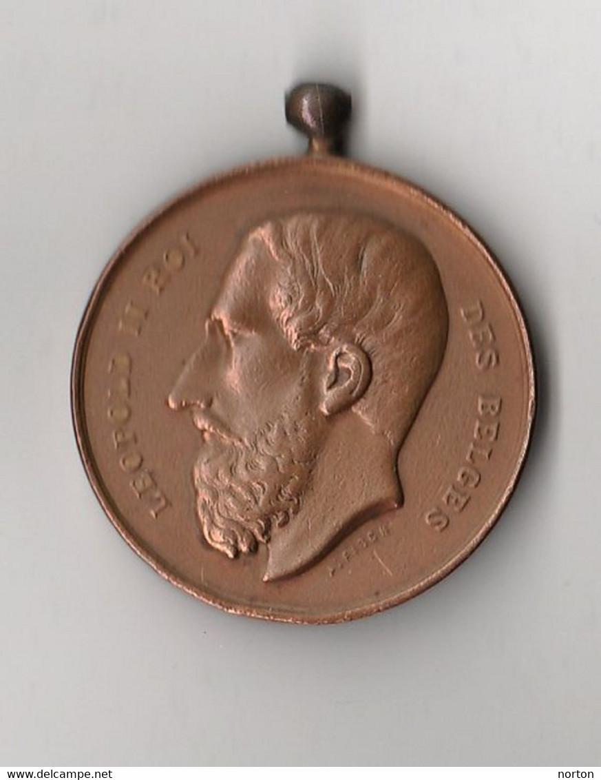 Médaille Léopold II – Marcinelle Festival De Musique 1888 Par A. Fisch 50mm Cuivre - Autres & Non Classés