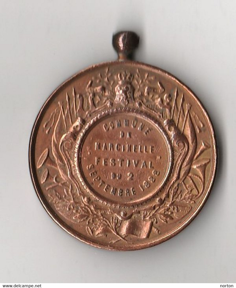 Médaille Léopold II – Marcinelle Festival De Musique 1888 Par A. Fisch 50mm Cuivre - Autres & Non Classés