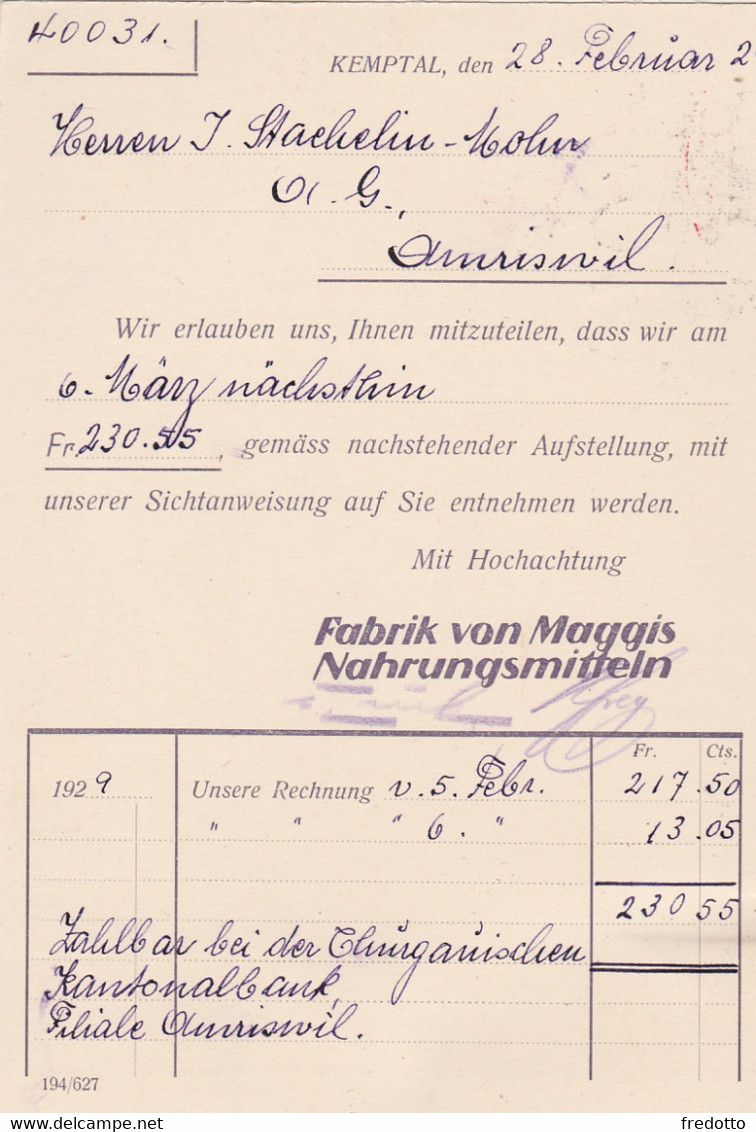 Schweiz - Kemptthal- Postkarte Mit Firmen-Freistempel In Oval - Nr. 764 - Frankeermachinen