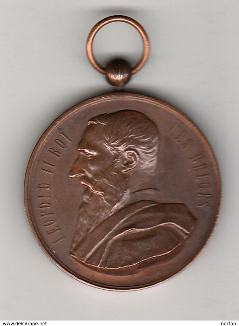 Médaille Léopold II - Concours National De Drapeaux, étendards Et Bannières 1887 - Autres & Non Classés