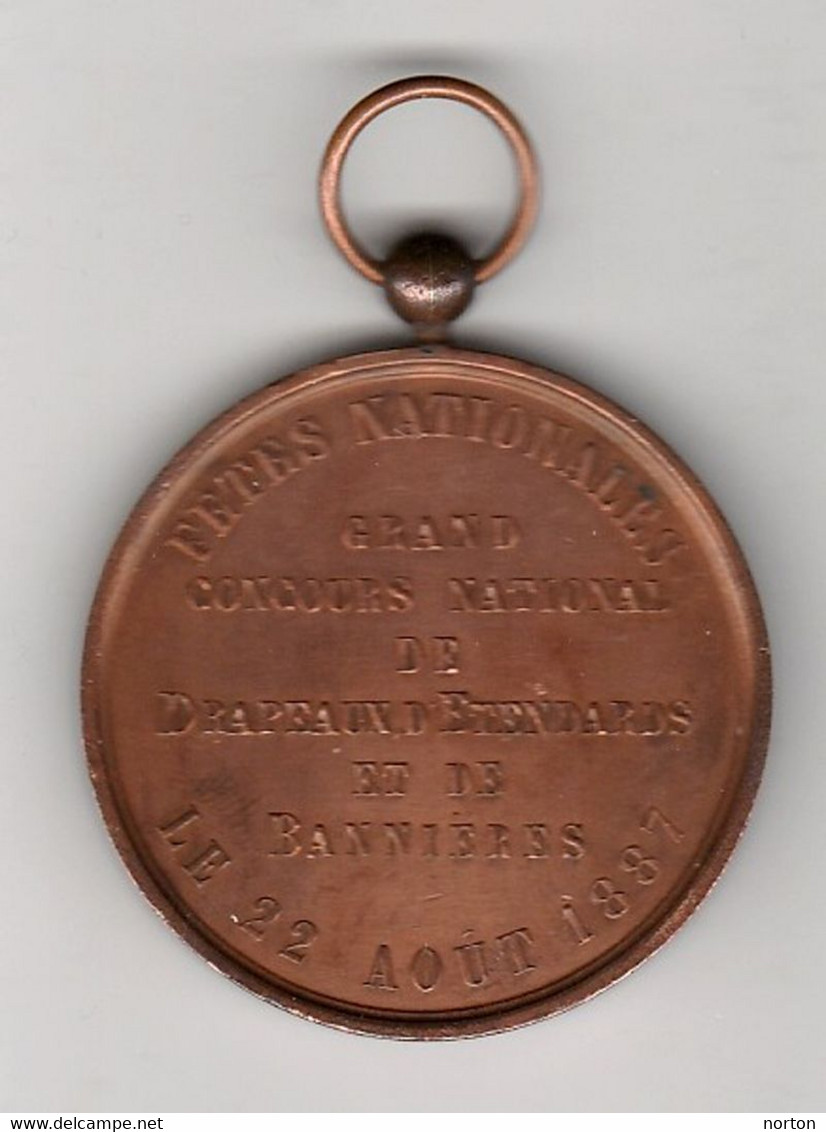 Médaille Léopold II - Concours National De Drapeaux, étendards Et Bannières 1887 - Autres & Non Classés