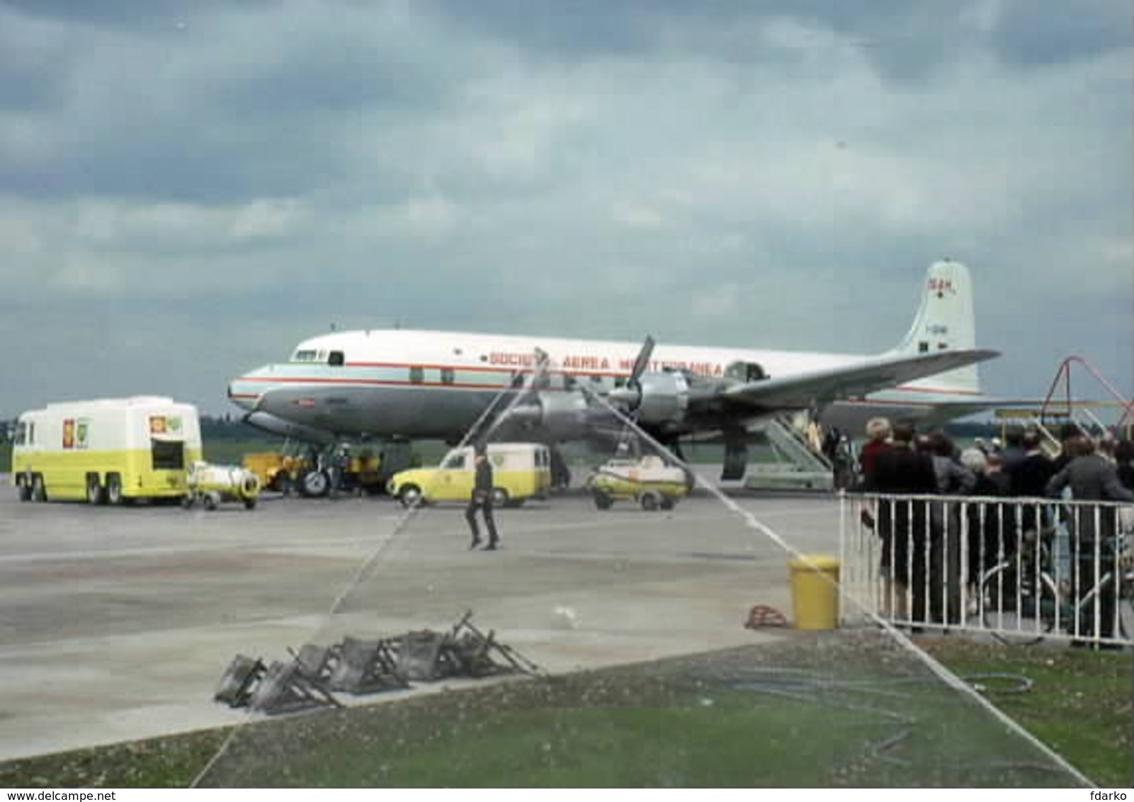 SAM - Socità Aerea Mediterranea Airways Douglas DC-6  I-DIMI Airlines At Birmingham Airport Shell - 1946-....: Moderne