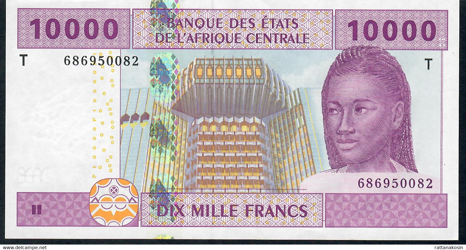 C.A.S. CONGO P110Tc 10000 Or 10.000 Francs 2002 Signature 11 AU+/UNC. Small Wave /légère Vague - Zentralafrikanische Staaten