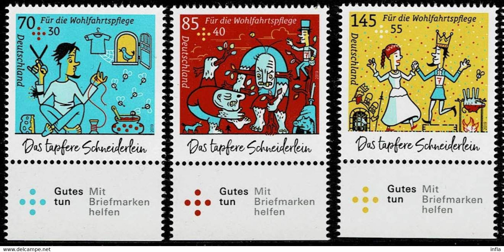 Bund 2019,Michel# 3438 - 3440 ** Märchen " Das Tapfere Schneiderlein " - Unused Stamps