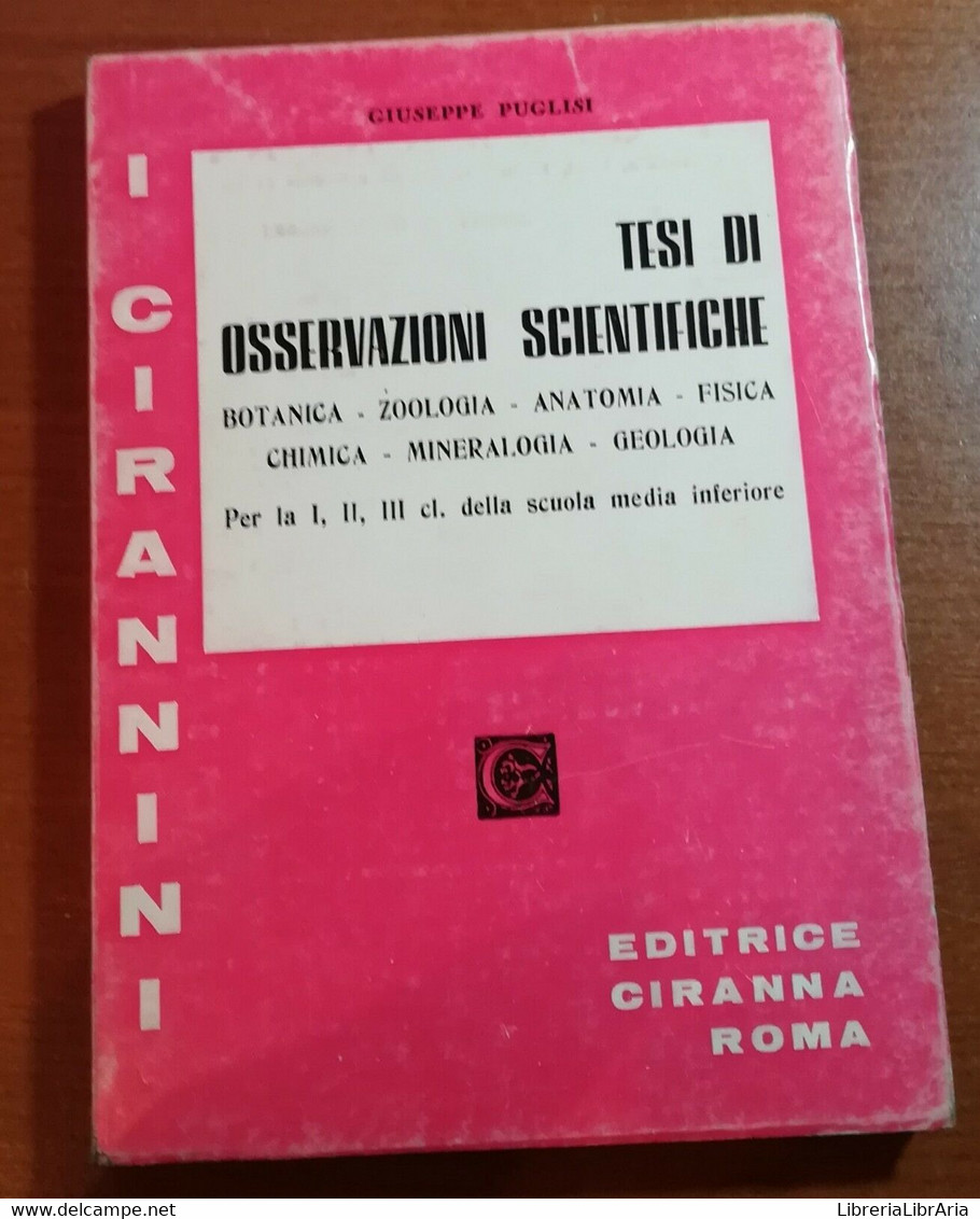 Tesi Di Osservazioni Scientifiche - Giuseppe Puglisi - Ciranna - 1972 -M - Geneeskunde, Biologie, Chemie