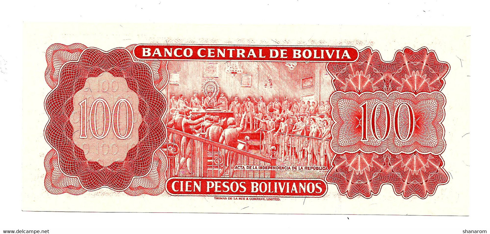 1962 // BOLIVIA // CIEN PESOS BOLIVIANOS  // SPL / AU - Bolivie