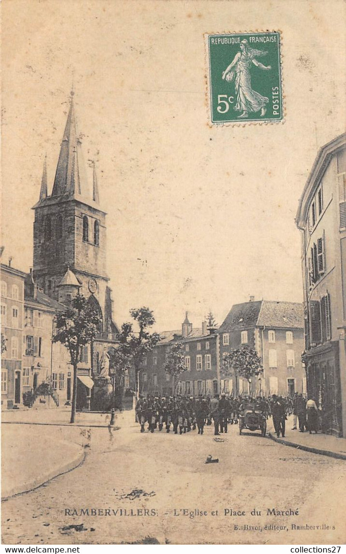 88-RAMBERVILLERS- L'EGLISE ET PLACE DU MARCHE - Rambervillers