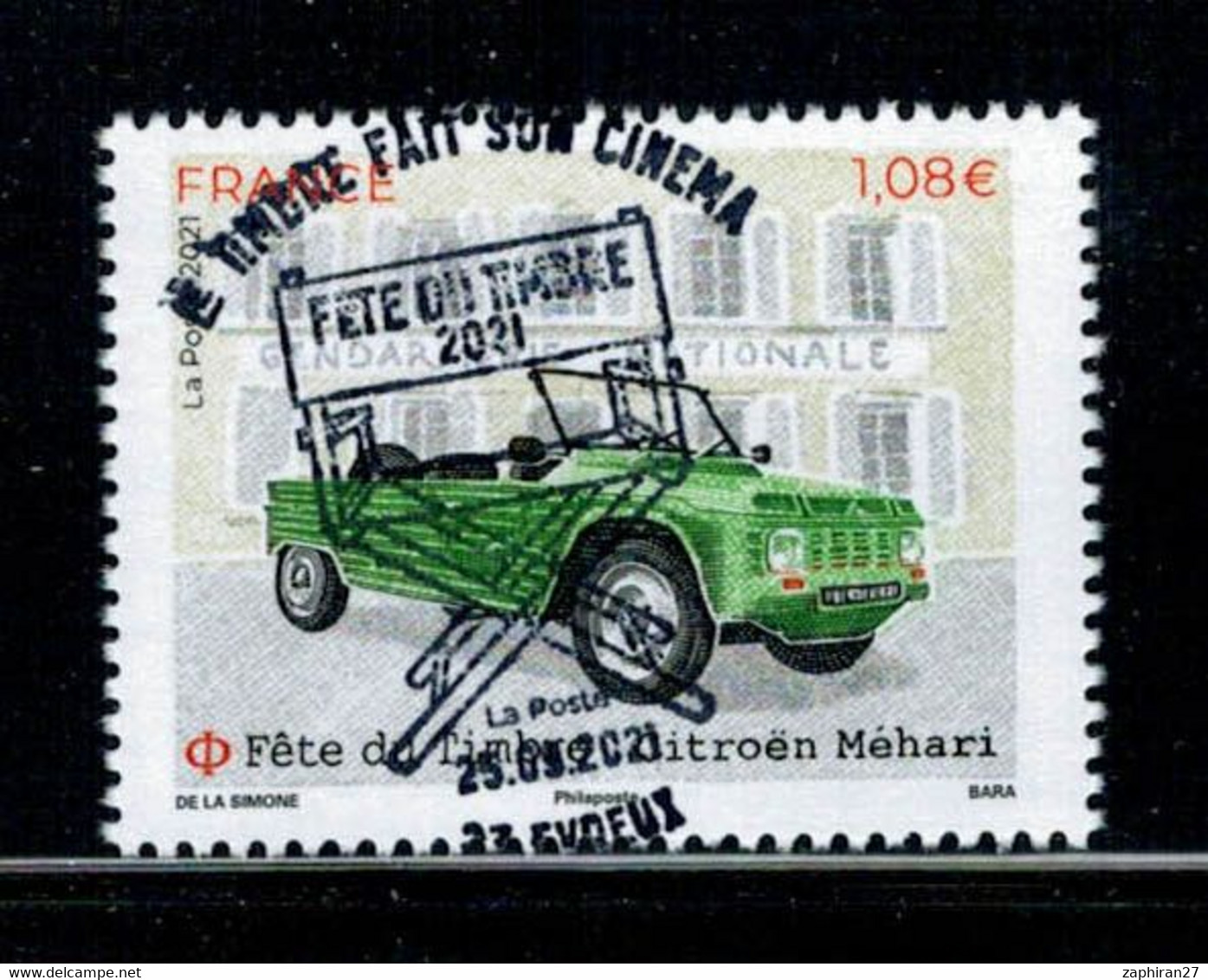 2021 CITROEN MEHARI FETE DU TIMBRE OBLITERE CACHET ROND 26-9-2021 #231# - Used Stamps