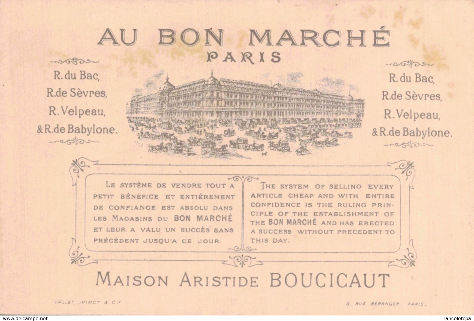 CHROMO / MAGASIN AU BON MARCHE / LES CONDORS - Au Bon Marché