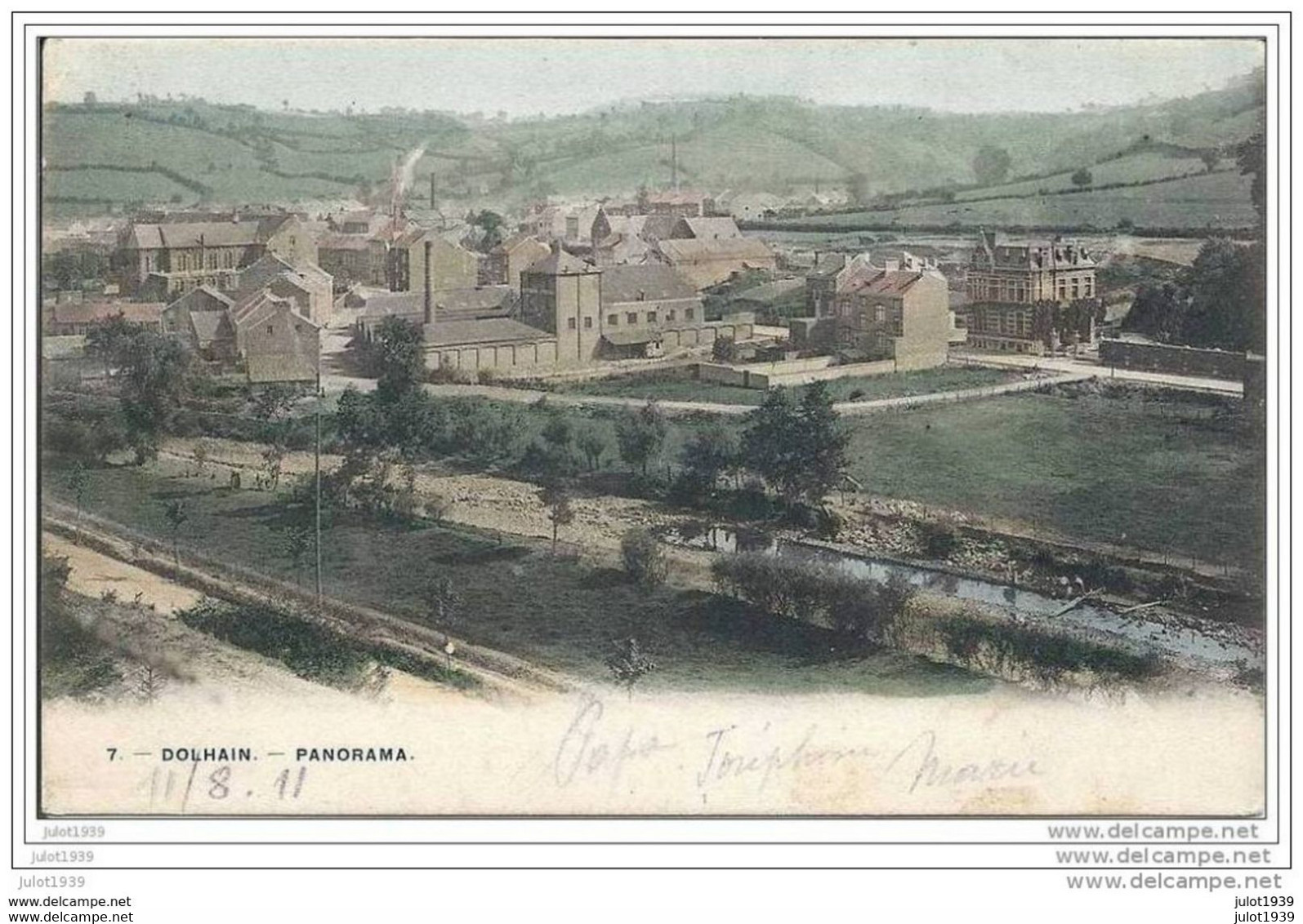 DOLHAIN ..-- Panorama . 1911 Vers BRUXELLES ( Mme Ed. MOYERSOEN ) .  Voir Verso . - Limbourg