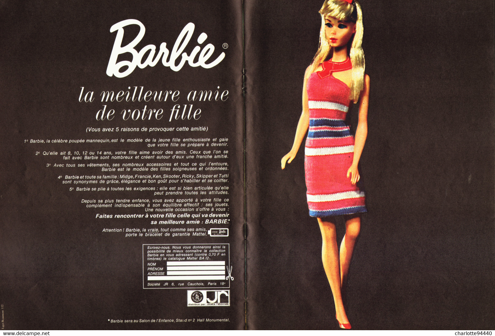 PUB POUPEE " BARBIE  "   1967  (30 A) - Barbie