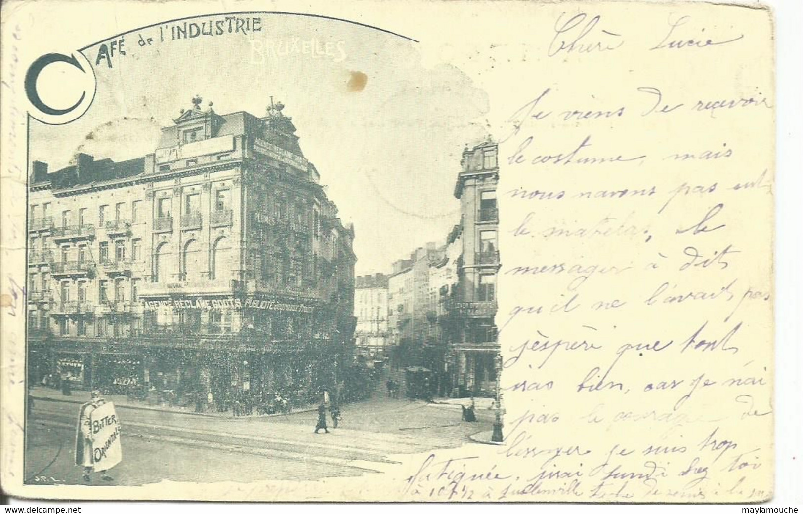 Bruxelles  Cafe De L'industrie ( Voir Timbres - Cafés, Hôtels, Restaurants