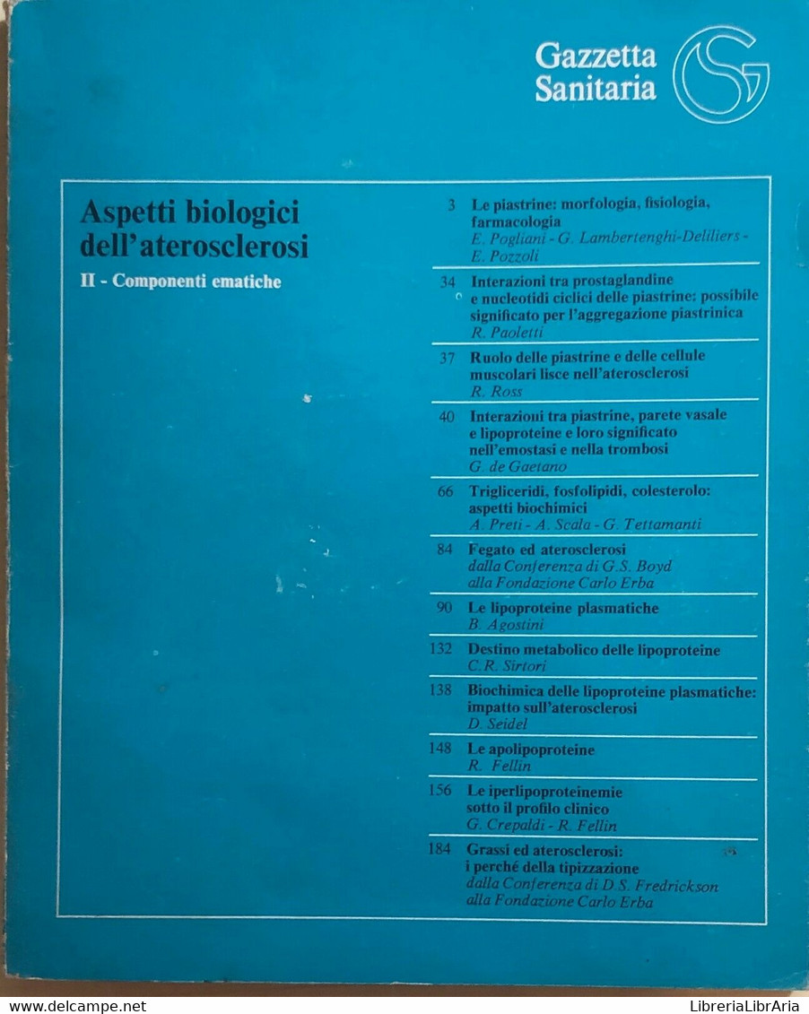 Gazzetta Sanitaria Nr.2/1976, Componenti Ematiche Di Aa.vv., 1976, Carlo Erba Sp - Geneeskunde, Biologie, Chemie