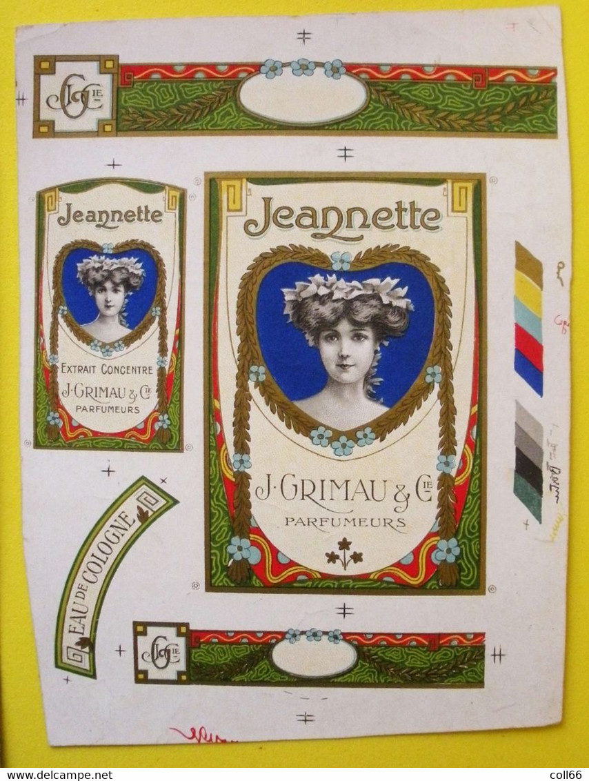 Belles Publicités de parfums illustrés épreuves d'imprimeur Beautiful Illustrated Perfume Advertisements Printer Proofs