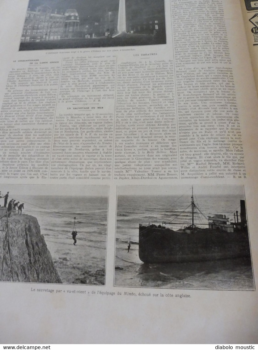 1929 :Sous-marin SURCOUF; Poulo-Condor ; Refuges (Adus,Mounier); Moldovitza , Suavitza ; Enquête sur le Finistère; Etc