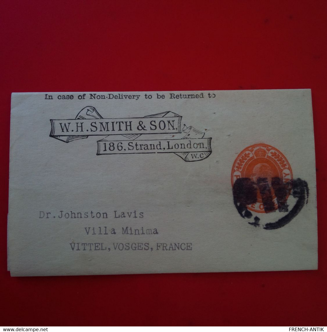 LETTRE LONDON W.H.SMITH AND SON POUR VITTEL 1904 - Brieven En Documenten