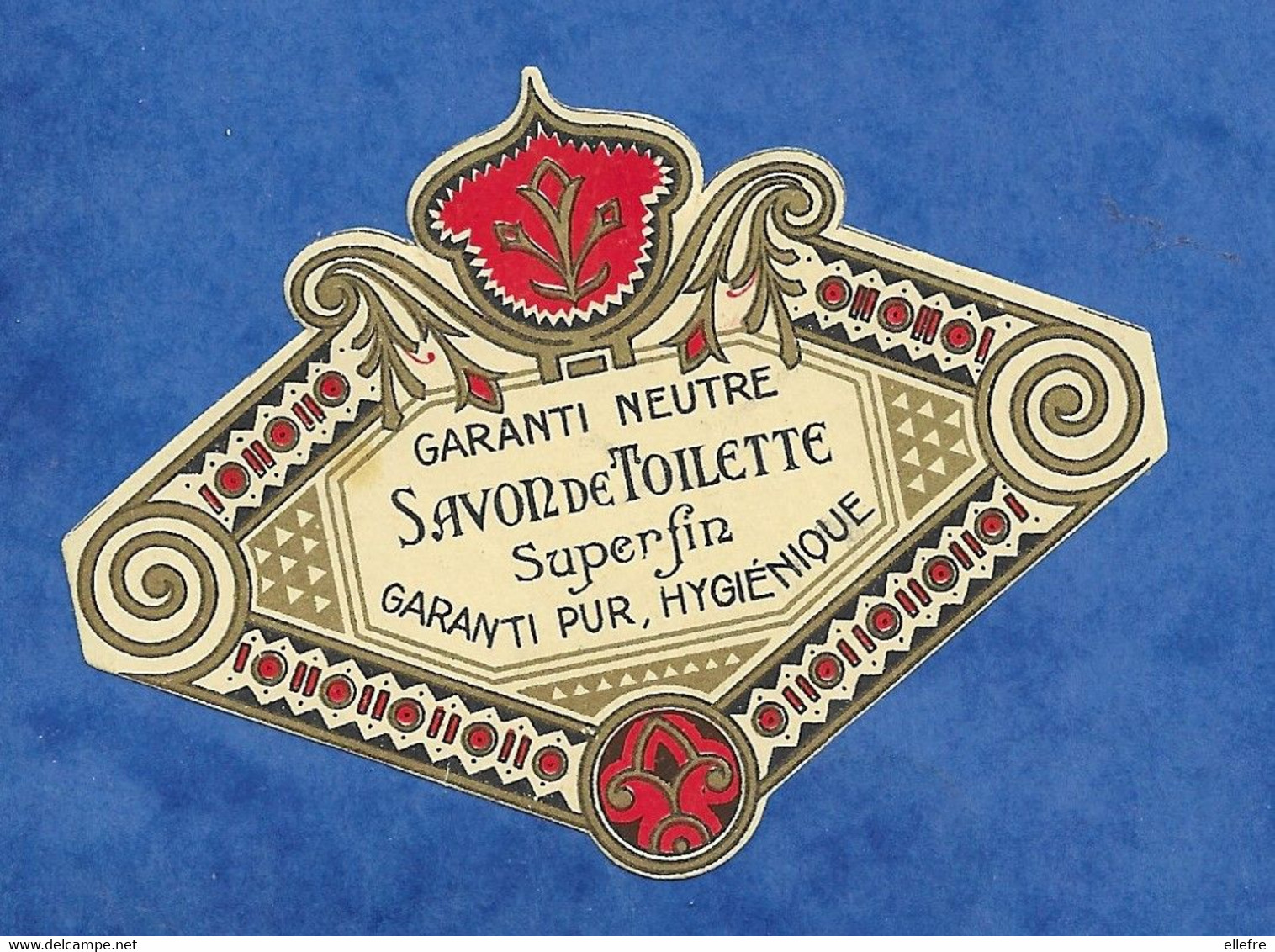 Etiquette Ancienne SAVON DE TOILETTE Superfin Garanti Pur, Hygiénique - Sans Marque - Etiquettes