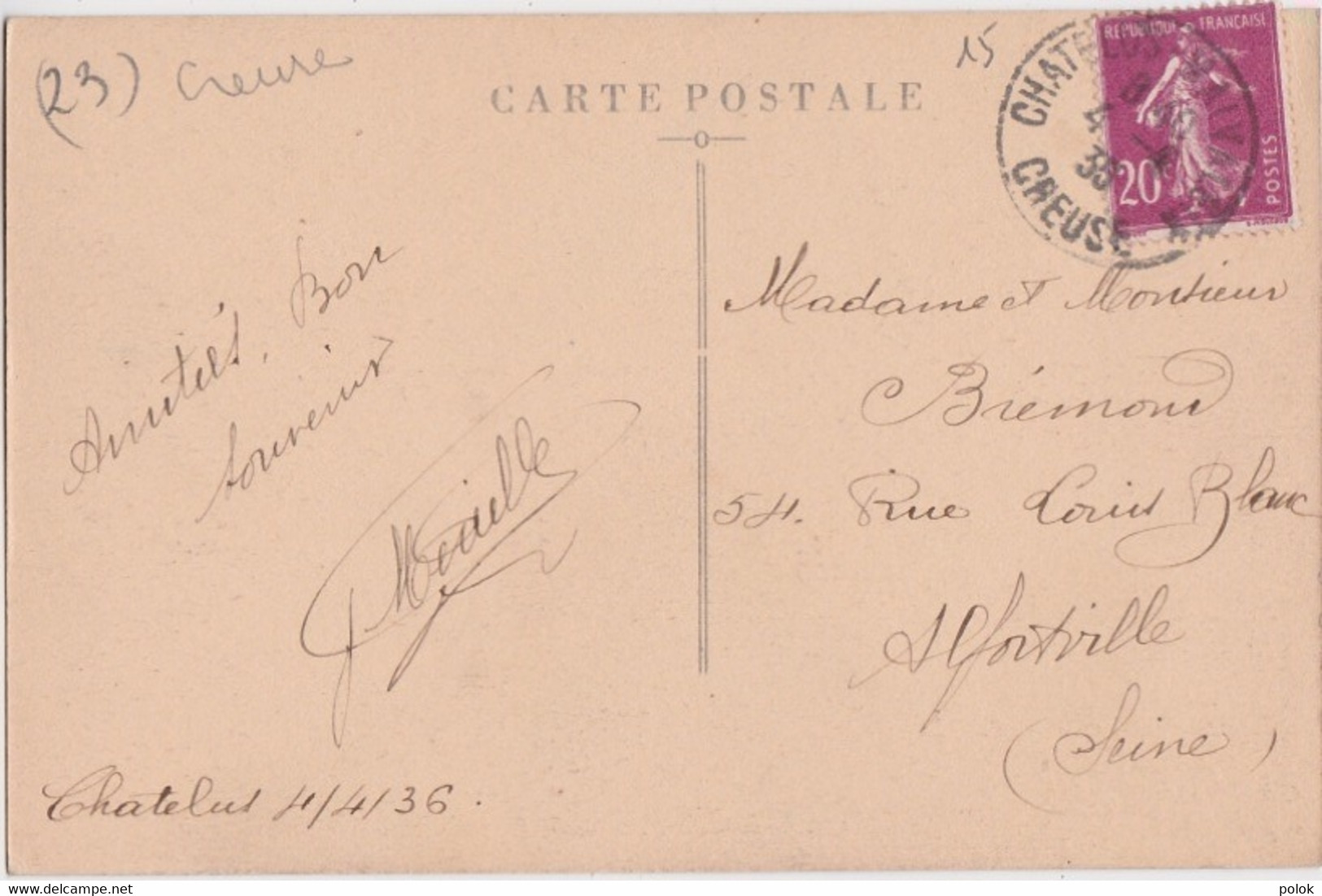 Cf - Rare Cpa CHATELUS MALVALEIX - La Grand Rue - Chatelus Malvaleix