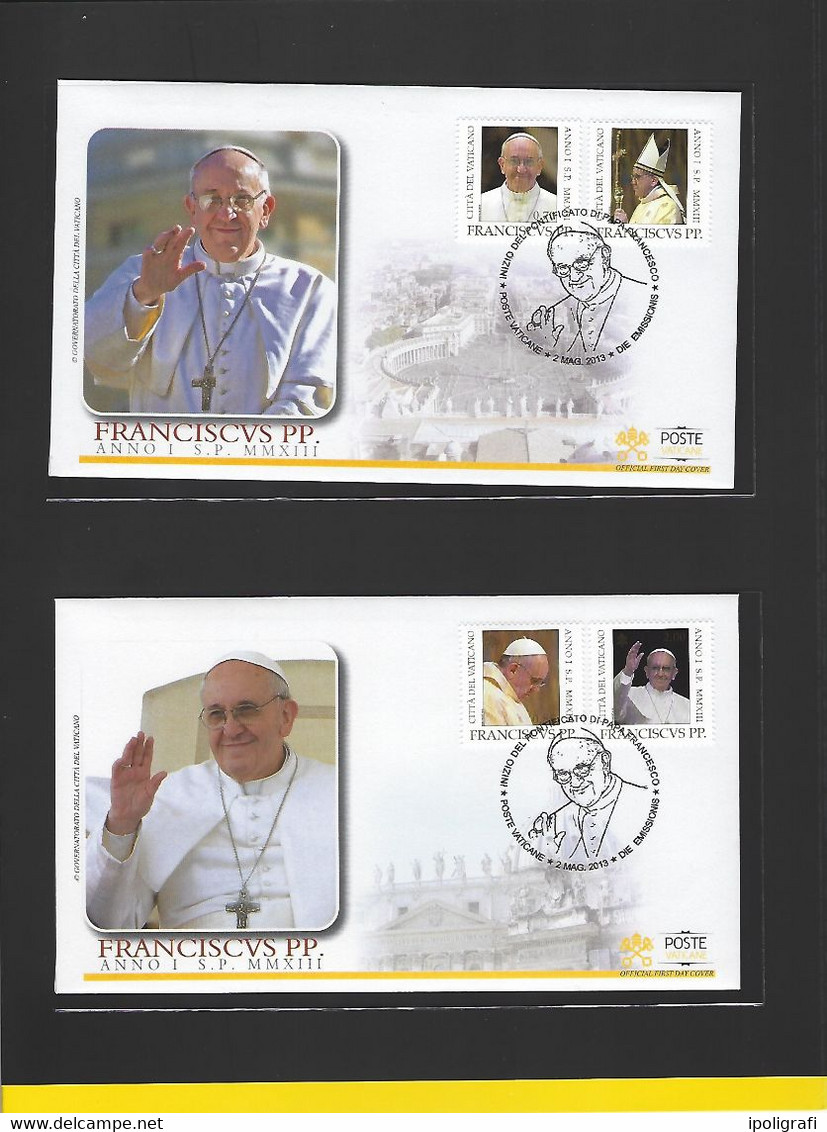 Vaticano 2013 Folder Ufficiale Papa Francesco Congiunta Con Argentina, Le Due Serie Su 4  Fdc - Storia Postale