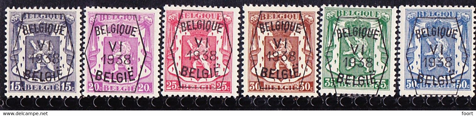 Belgie Nr. 363/368 - Typo Precancels 1936-51 (Small Seal Of The State)
