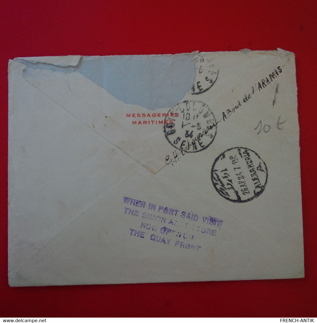 LETTRE ALEXANDRIA POUR BOIS COLOMBES PAR AVION - Storia Postale