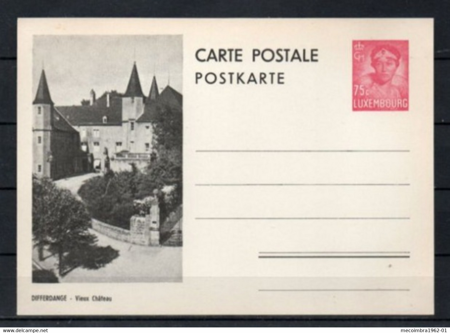 Luxembourg Entier Postaux 25.7.1937 - Diferdange - Vieux Château - Prifix N.° 112 75 C. Carmin - Stamped Stationery