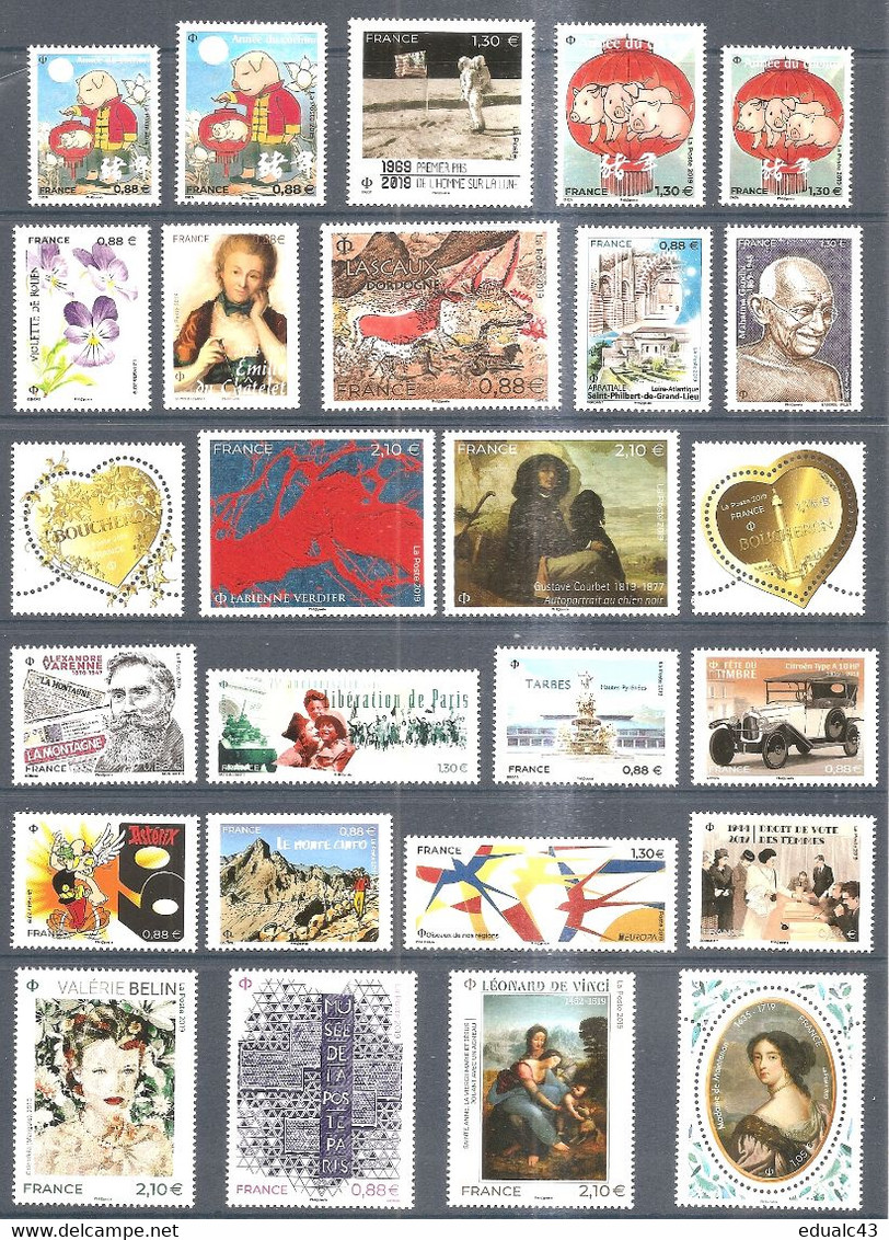 FRANCE- Année Complète 2019 -NEUF LUXE ** 84 TIMBRES (48 Timbres Et 12 Blocs ) - 2010-2019