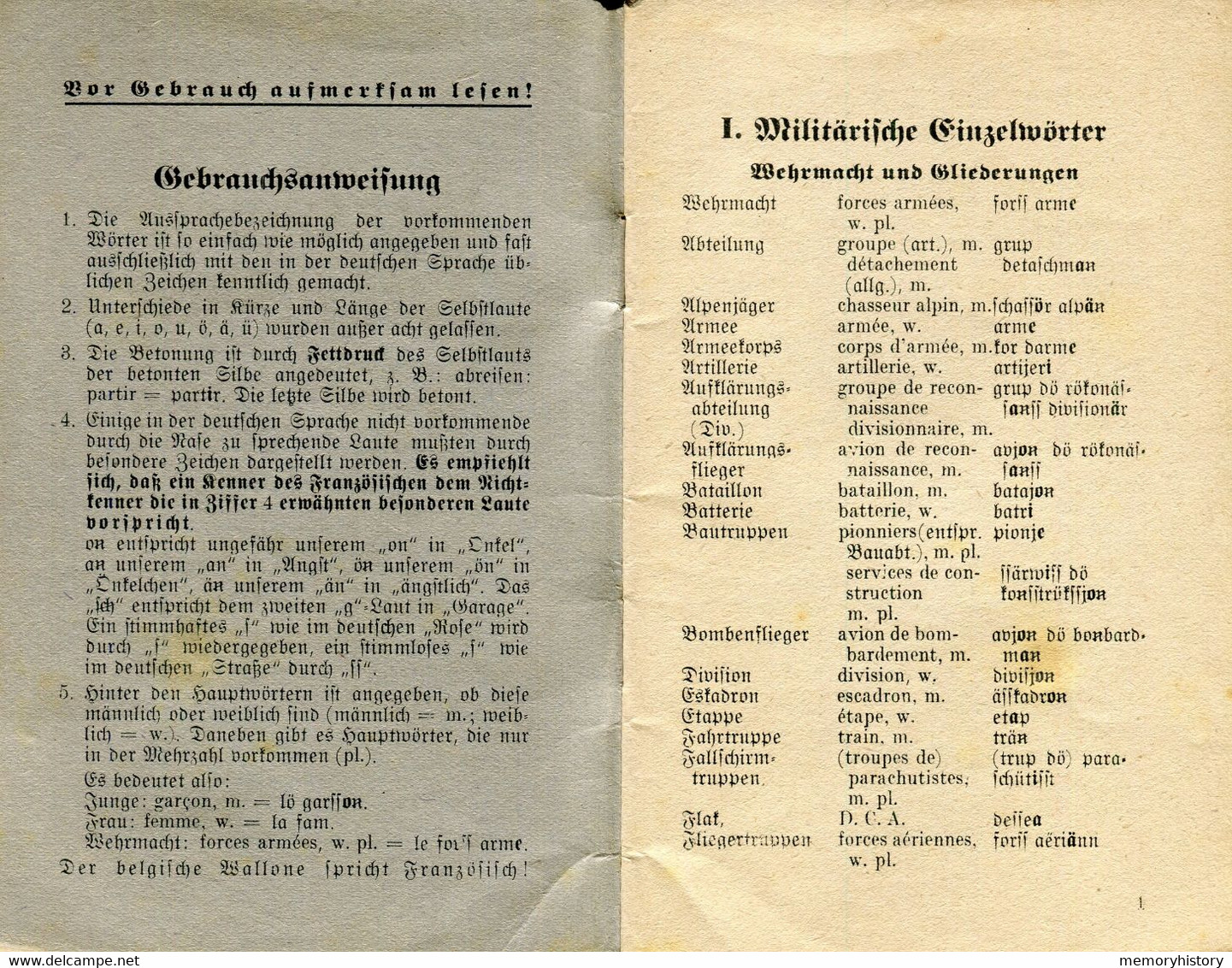 Rare Livret Traduction Wehrmacht Allemand/Français Soldats Allemands ! - 1939-45