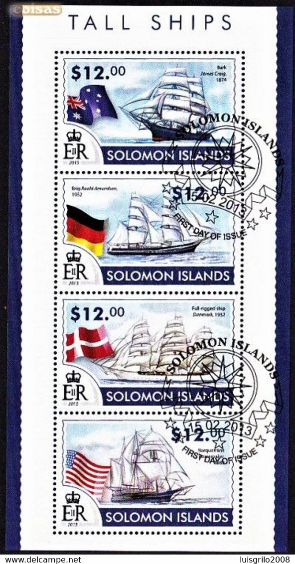 TALL SHIPS - Salomon Islands, 2013 / Fdc - Boten