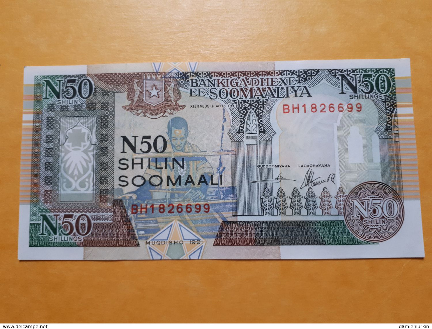 SOMALIE 50N SHILLINGS 1991 UNC SERIAL END 6699 - Somalia