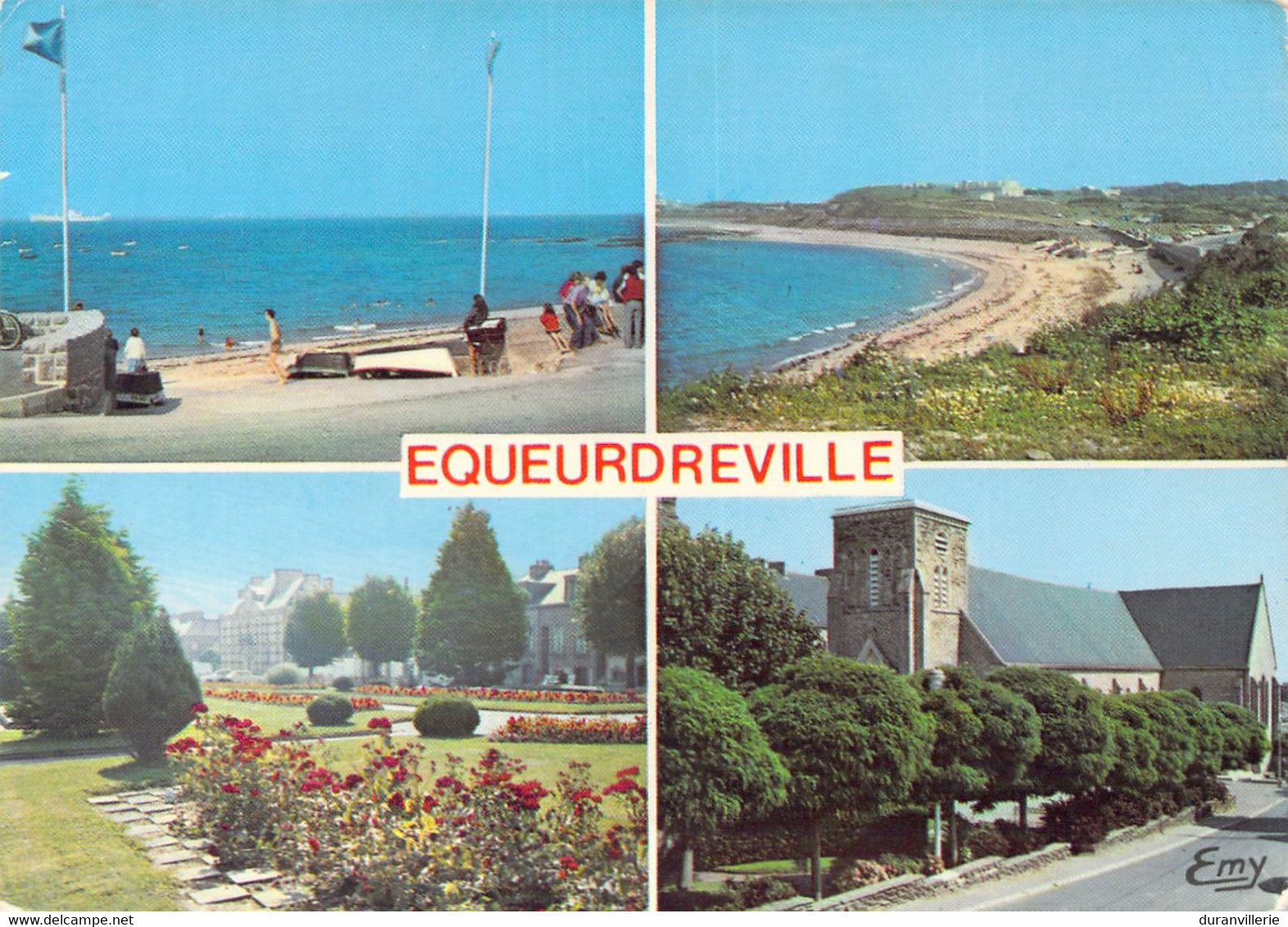 50 EQUEURDREVILLE - Vues Diverses Plage Saline, église, Jardins Hotel De Ville Le Goubey Multivues - Equeurdreville