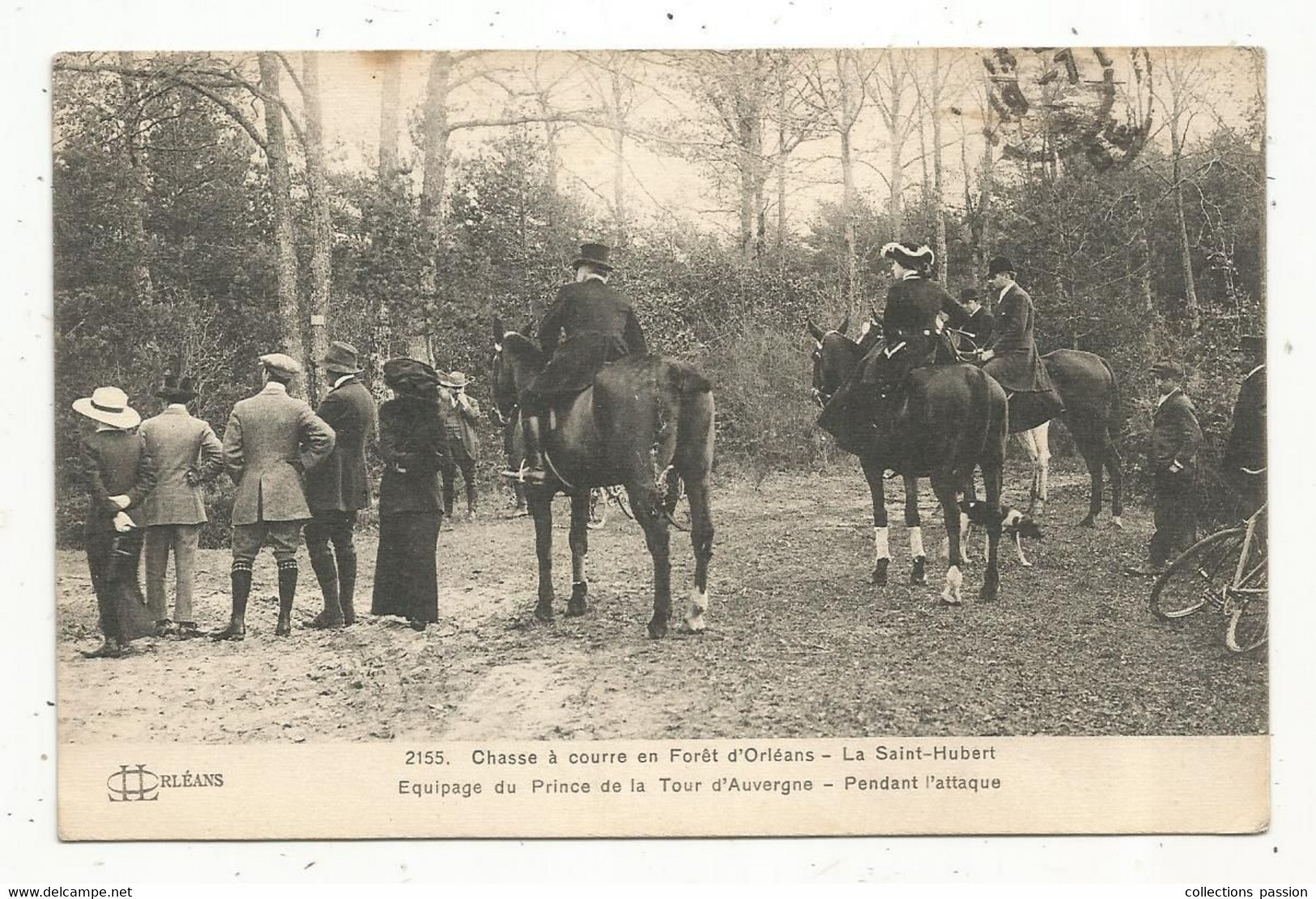 Cp, Sports , Chasse à Courre  En Forêt D'ORLEANS ,45, La SAINT HUBERT , équipage Du Prince De La TOUR D'AUVERGNE.... - Jagd