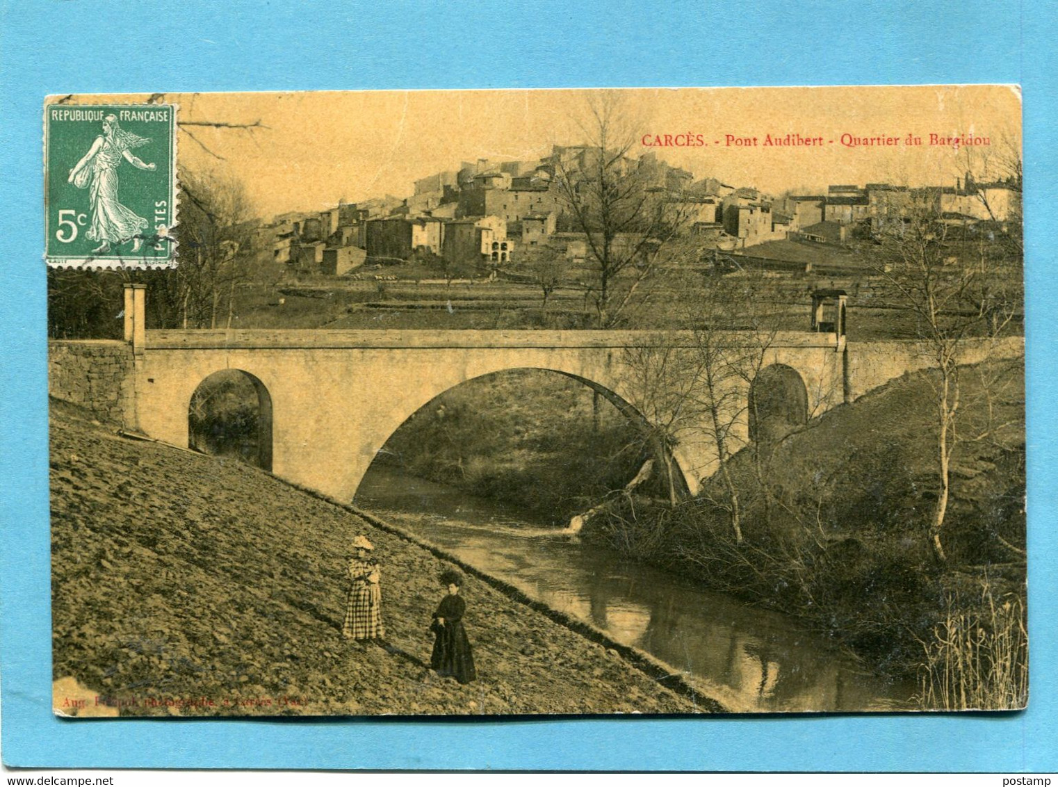 CARCES- Pont-Audibert-quartier Du Bargidou-animée --édition-Pélépol -a Voyagé En 910 - Carces
