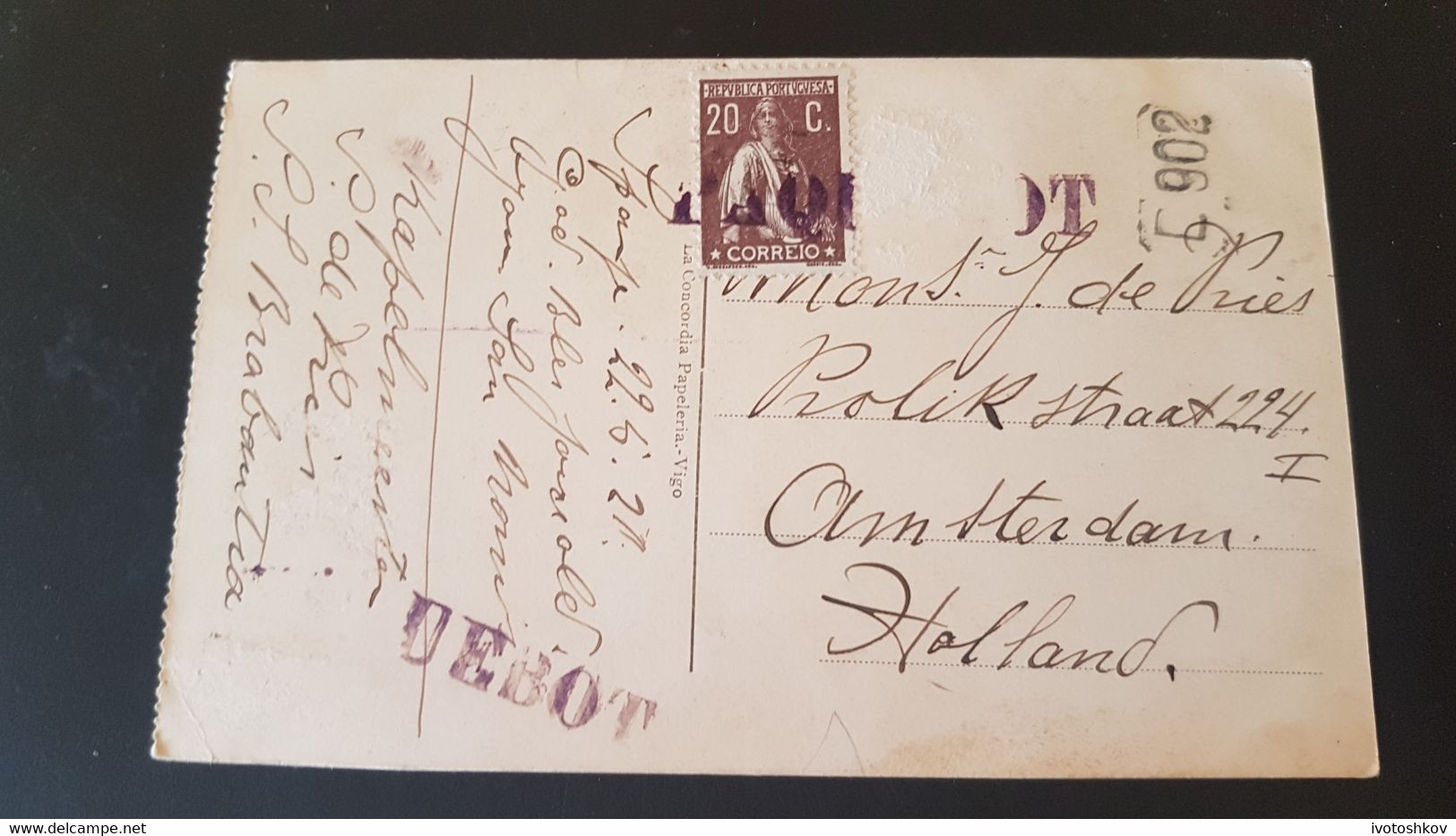 Vigo - Cancellation Paquebot - Sent To Amsterdam - S.S. Brabantia - Used Stamps