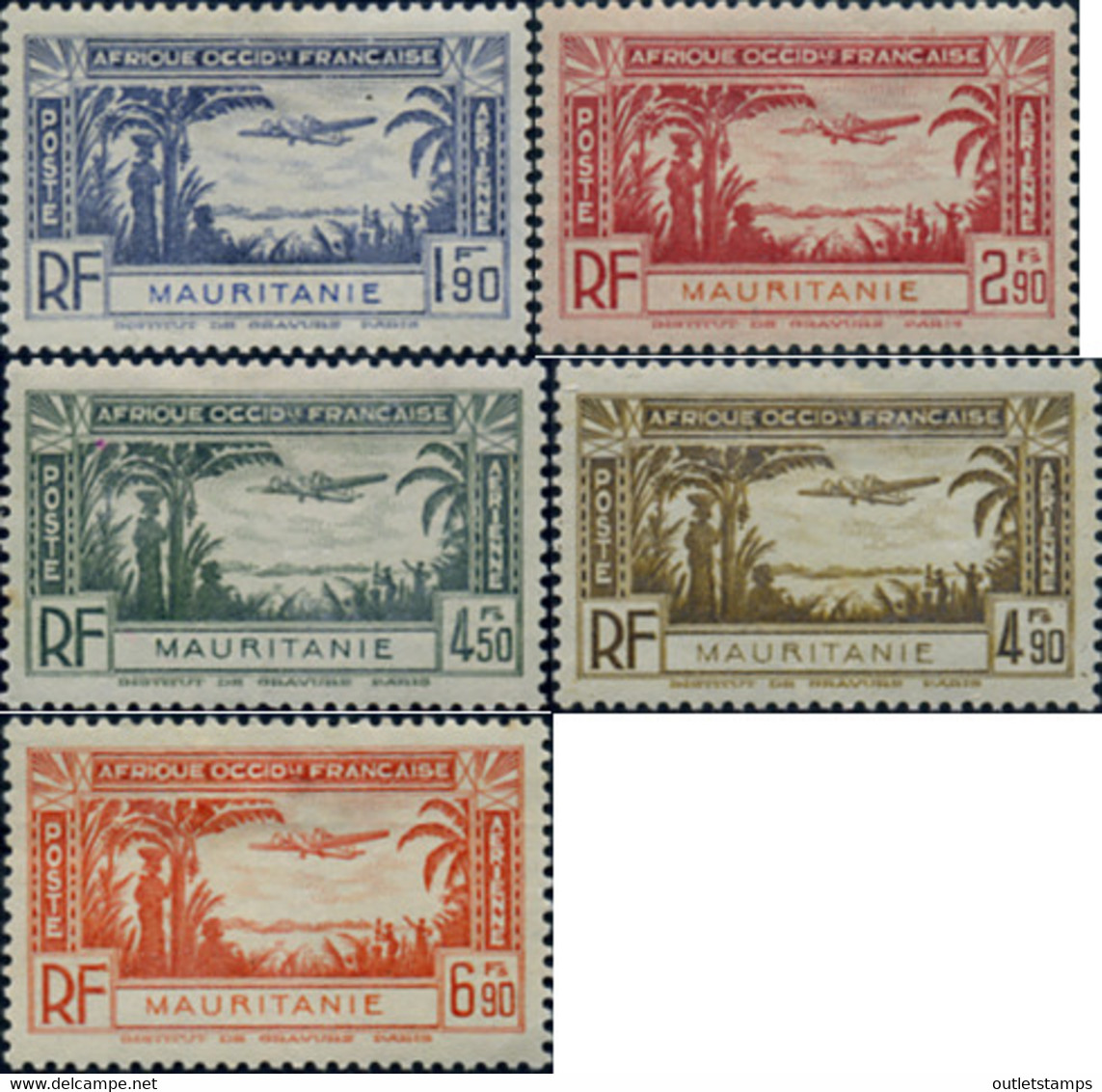 Ref. 627260 * HINGED *  - MAURITANIA . 1940. DIFFERENT CONTENTS. MOTIVOS VARIOS - Mauritanië (1960-...)