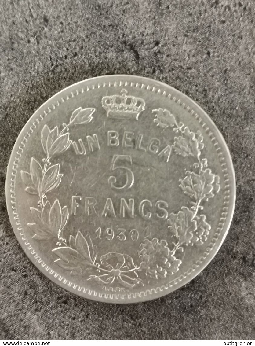 5 FRANCS 1930 1 BELGA Légende Française BELGIQUE / BELGIUM - 5 Francs & 1 Belga