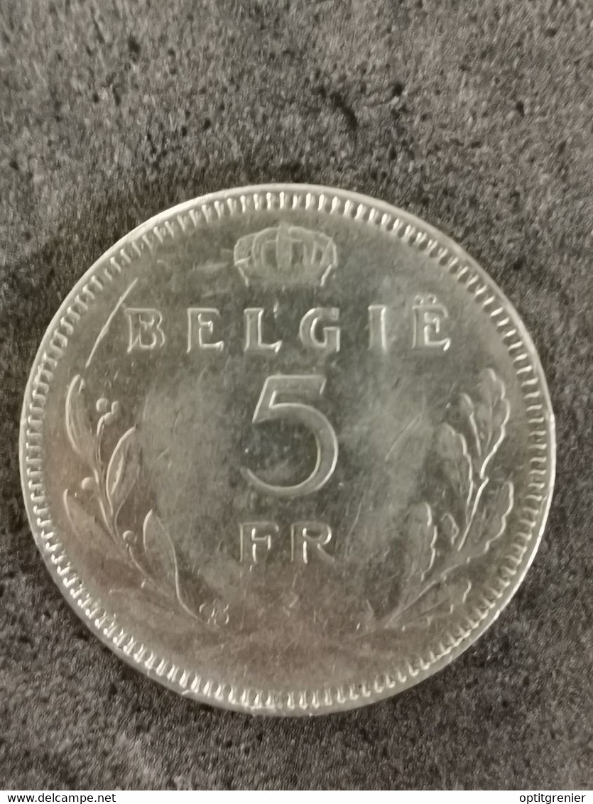 5 FRANCS 1936 Légende Flamande BELGIQUE / BELGIUM - 5 Francs