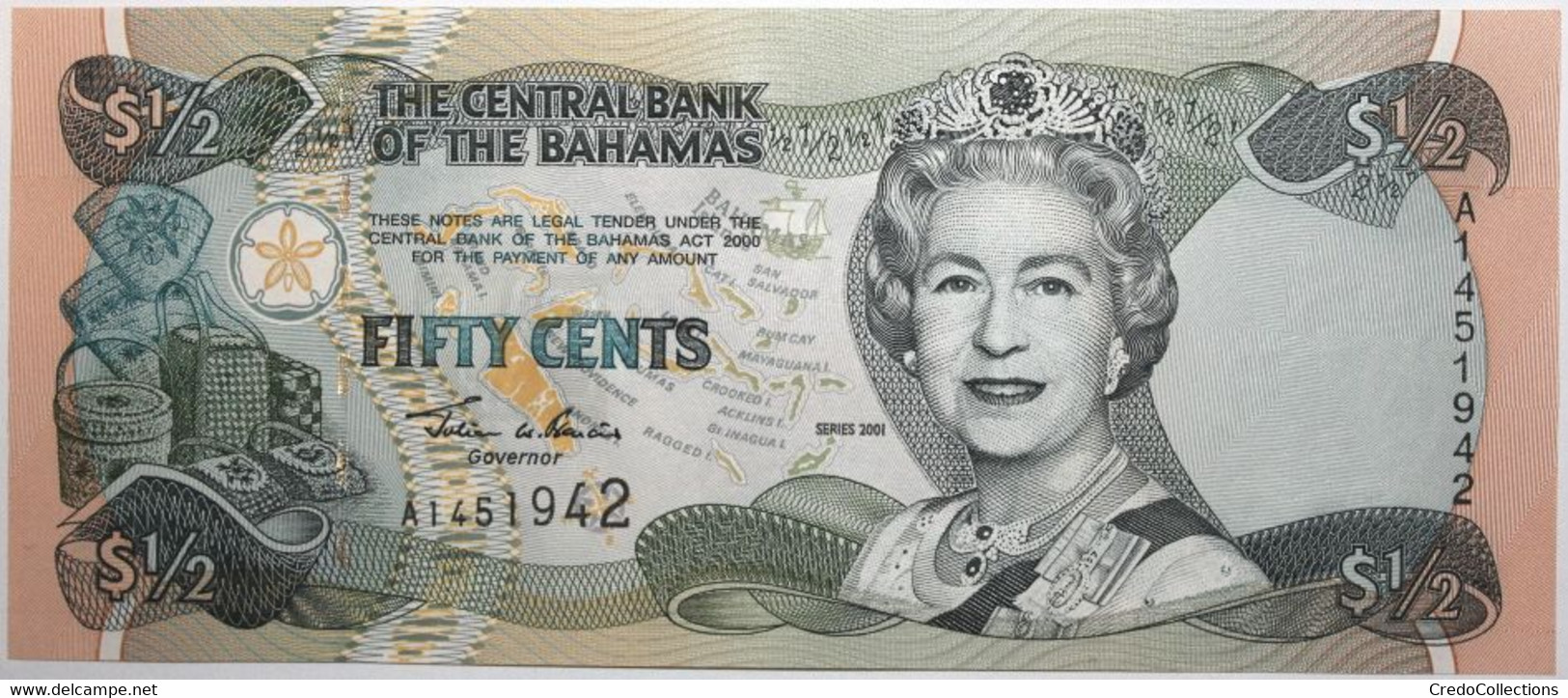 Bahamas - 0,5 Dollar - 2001 - PICK 68 - NEUF - Bahamas