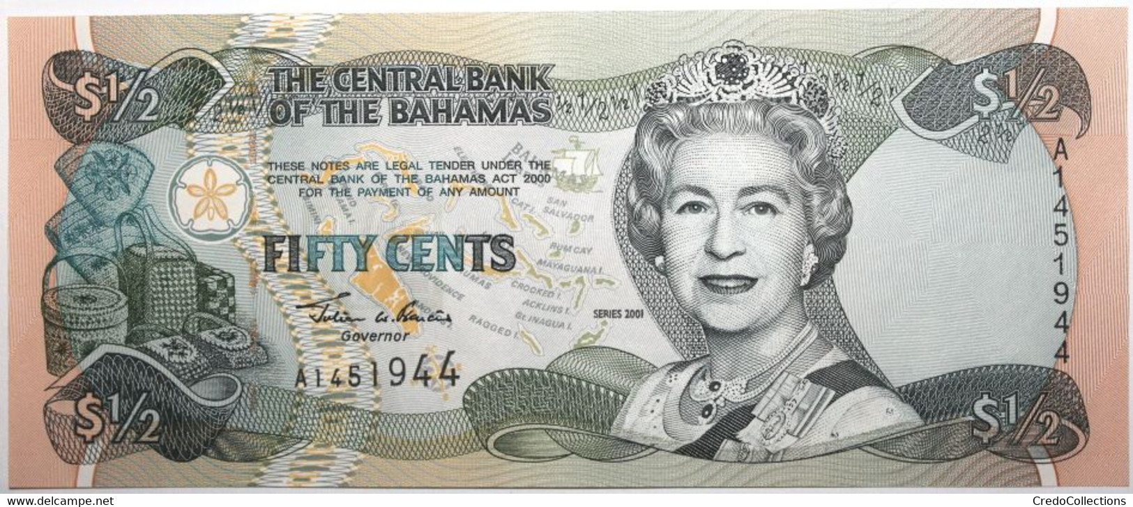 Bahamas - 0,5 Dollar - 2001 - PICK 68 - NEUF - Bahamas