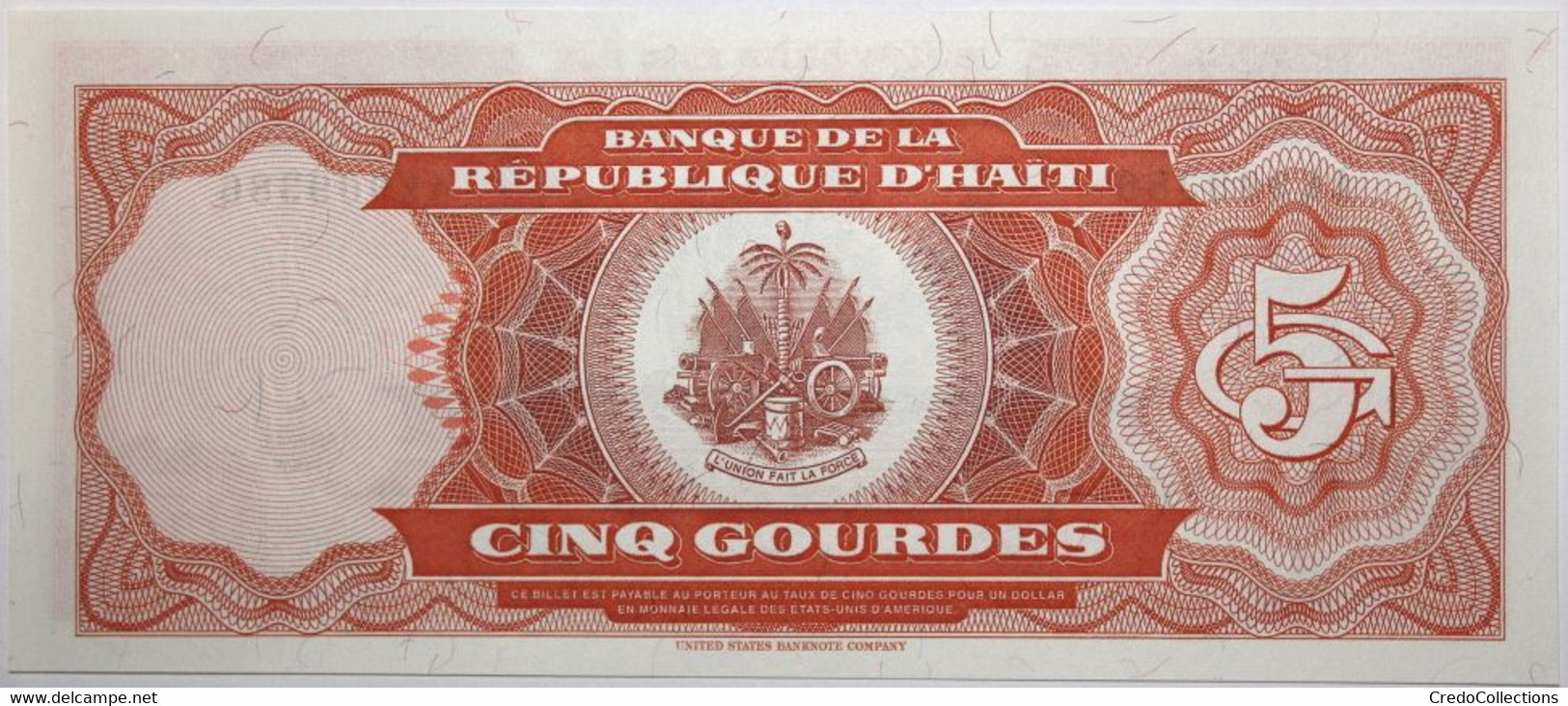 Haïti - 5 Gourdes - 1989 - PICK 255a - NEUF - Haïti