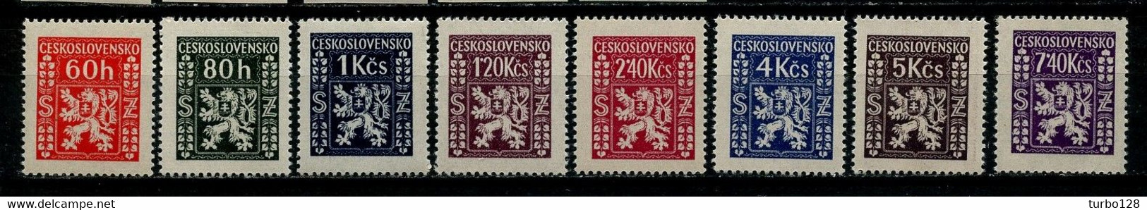 TCHECOSLOVAQUIE 1947 SERVICE N° 8/15 ** Neufs MNH Superbes C 3 € Armoiries Coat Of Arms Animaux Lion Faune - Timbres De Service