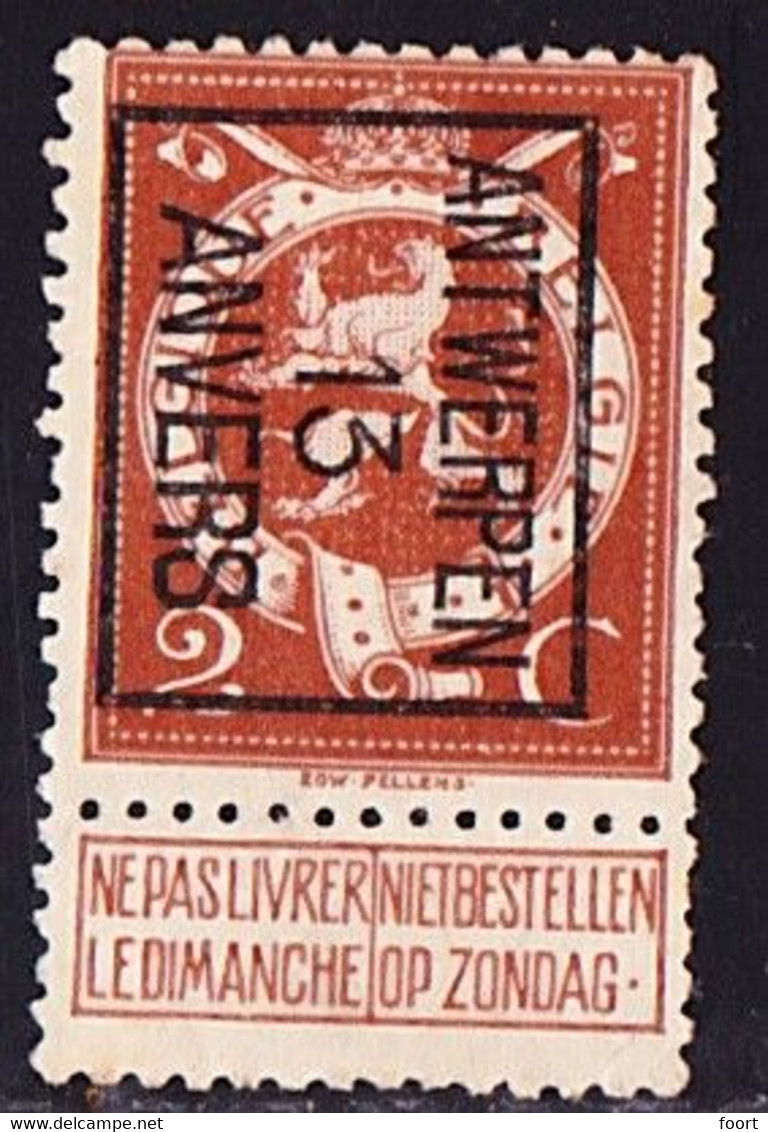 Antwerpen 13 Typo Nr. 40B - Sobreimpresos 1912-14 (Leones)