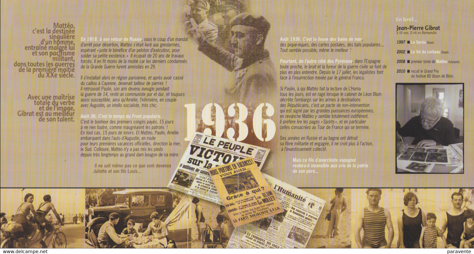 GIBRAT : Plaquette Presentation De MATTEO 1936 - Dossiers De Presse