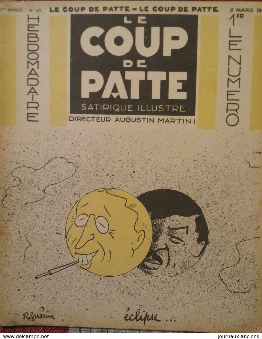 1932 Revue LE COUP DE PATTE Satirique Illustré N° 43 GUERIN - ALAIN SAINT OGAN - BIB - POULBOT - EN NORMANDIE - Autres & Non Classés